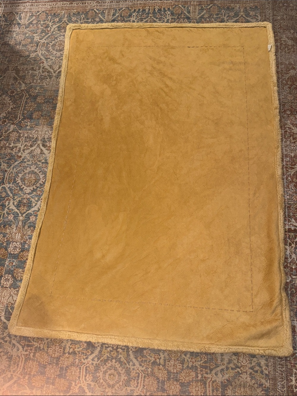 Woolrich Home Faux Suede/Plush Super Soft Blanket/Throw Tan/Cream 50”W x 66”L